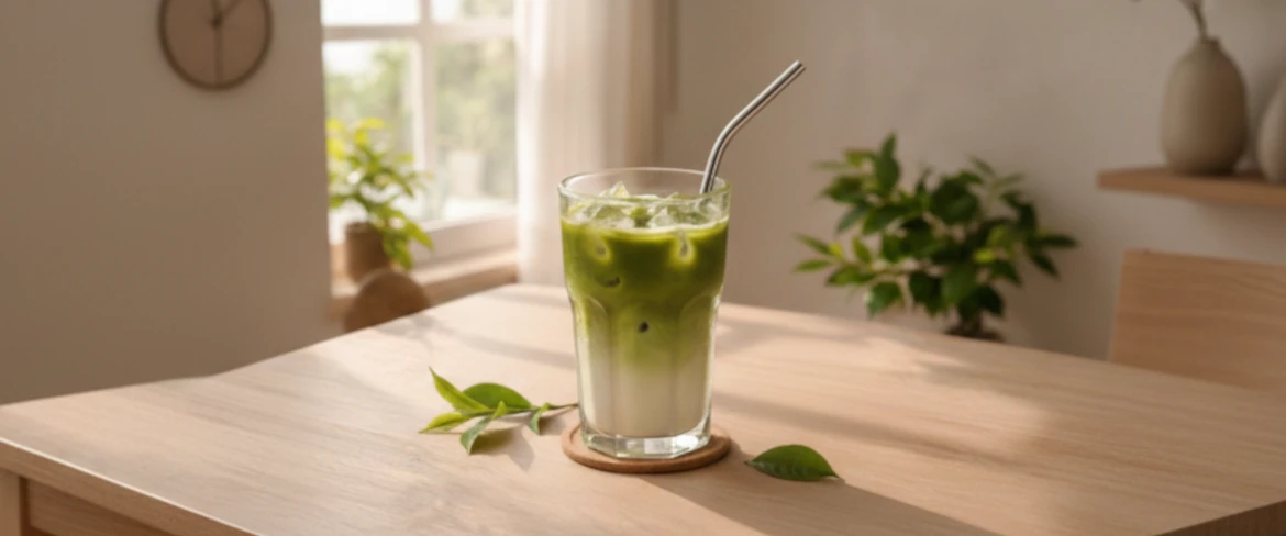 Hogyan készítsünk hideg matcha lattét – jeges matcha tejjel és jégkockákkal