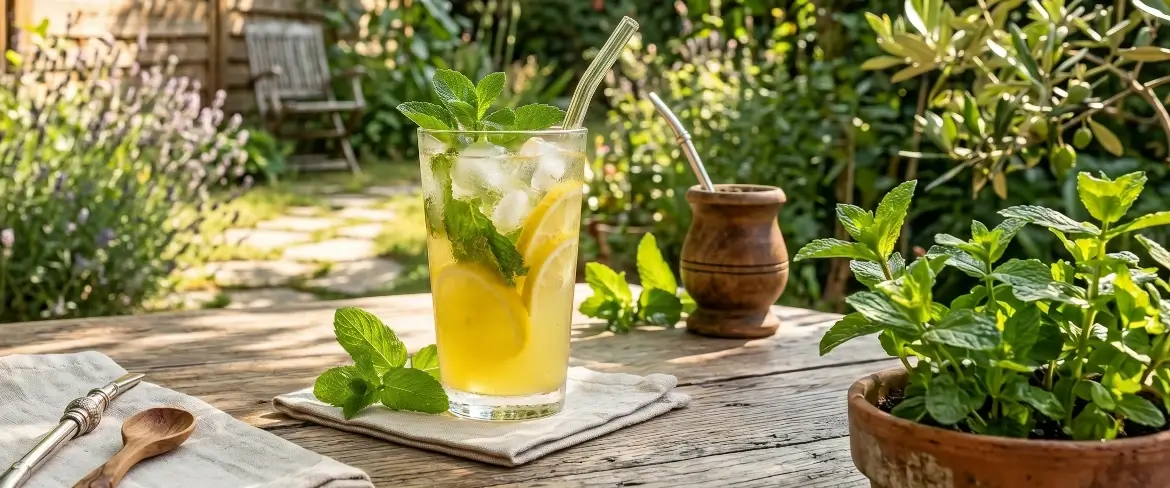 Frissítő, jégkockás hideg limonádé egy hagyományos yerba mate-tök mellett – mit kezdjünk a mentával nyáron
