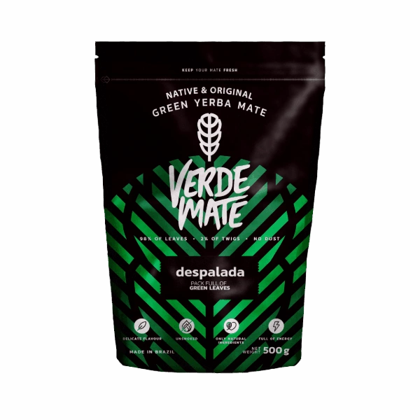 Zöld yerba mate („Verde Mate Green Despalada”) doypack csomagolásban.