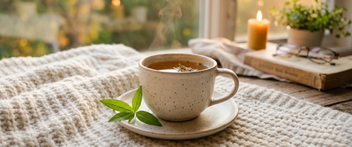 Pihentető citromverbéna-tea.