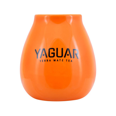 Kerámia Mate Tök a Yerba Mate-hoz Yaguar Logóval Narancs - 350ml