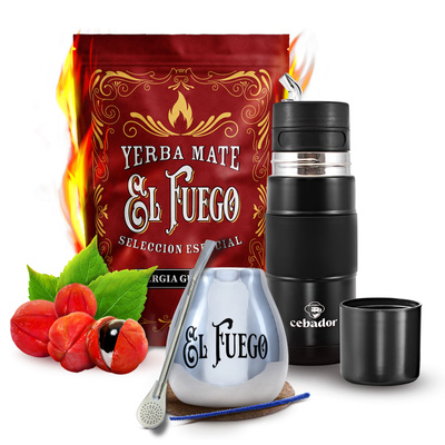 Yerba Mate készlet El Fuego Energia 500g 0,5kg Yerbomos + Mate Tökre + Bombilla