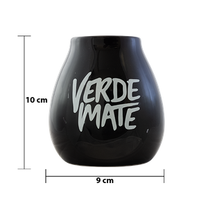 Kerámia matétök Verde Mate logóval (fekete) 350 ml