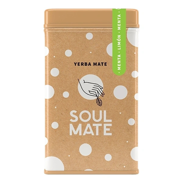 Yerbera – Fém doboz + Soul Mate Orgánica Menta Limon 0,5 kg
