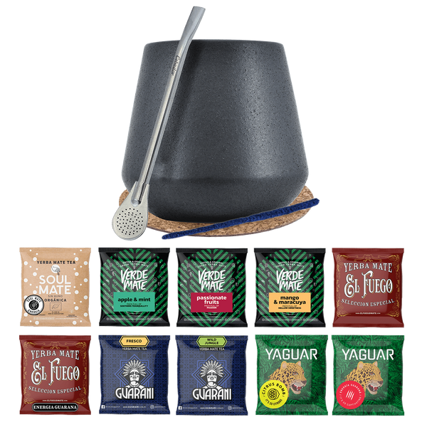 Yerba Mate készlet 10x50g Calabash Bombilla 500g