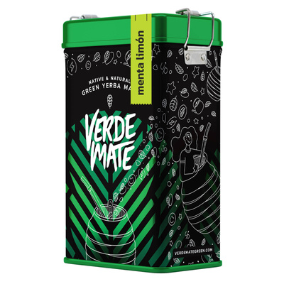 Yerbera – Fém doboz + Verde Mate Green Menta Limón 0,5 kg