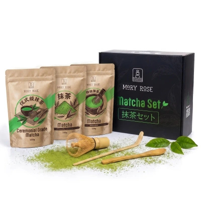 Ajándékszett: 3x kínai matcha + bambusz kiegészítők
