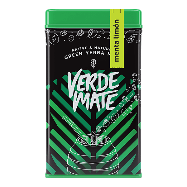 Yerbera – Fém doboz + Verde Mate Green Menta Limón 0,5 kg