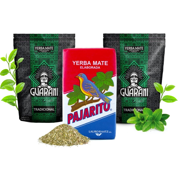 Yerba Mate Elaborada készlet: 2x Guarani + 1x Pajarito