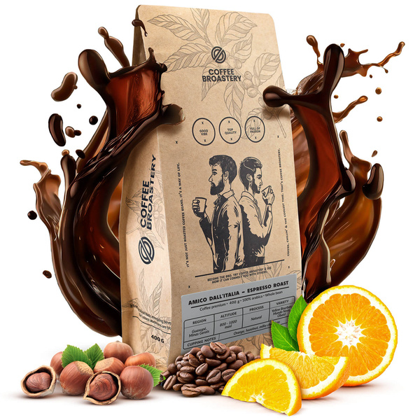 Bro Coffee Roastery - Egész kávébabos Amico dall'Italia Espresso Roast 400g