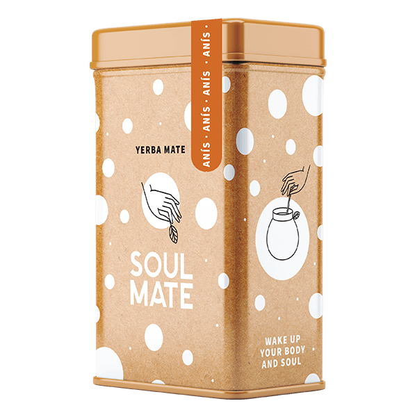 Yerbera – Fém doboz + Soul Mate Orgánica Anís 0,5 kg