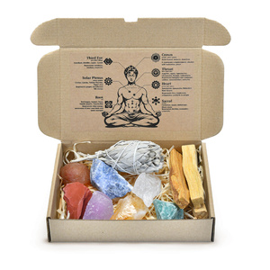 Természetes kövek, kristályok és füstölők készlete - ezotéria, jóga, meditáció