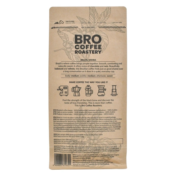 Készlet Bro Coffee Roastery Brazil Samba 3x1kg (3kg)