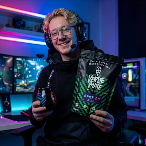 Yerba Mate készlet Verde Mate Game On 400g 0,4kg Mate Tök + Bombilla