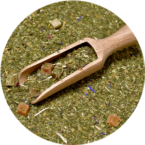 Yerbera – Fém doboz + Verde Mate Green Más IQ Tropical 0,5 kg
