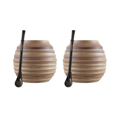 Yerba Mate Tartozékkészlet: 2x Mate Tök + 2x Bombilla