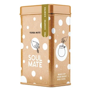 Yerbera – Fém doboz + Soul Mate Orgánica Siempre 0,5 kg