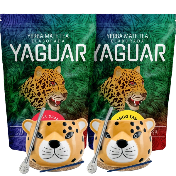 Yerba Mate készlet két személyre Bombilla Yaguar 2x500