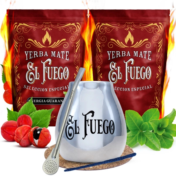 Yerba Mate készlet 1KG A LEGERŐSEBB FAJ El Fuego