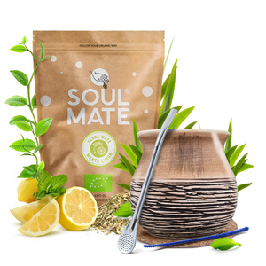Yerba Mate készlet Soul Mate Organica Menta Limon 500g 0,5kg Mate Tökre + Bombilla