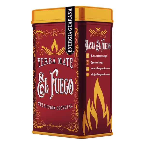 Yerbera – Fém doboz + El Fuego Energia Guarana 0,5 kg