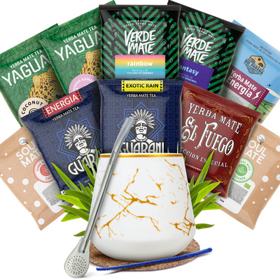 Yerba Mate szett: minták 10x50g Mate Tök + Bombilla
