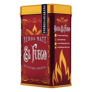 Yerbera – Fém doboz + El Fuego Energia Guarana 0,5 kg