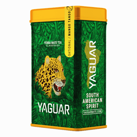 Yerbera – Fém doboz + Yaguar Mango Tango 0,5 kg