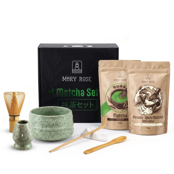 Ajándékkészlet színes Matcha Latte-hoz: Matcha + White Matcha + kiegészítők