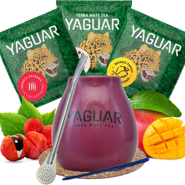 Állítsa be a Yerba Mate Guarana BIG Calabash Bombilla