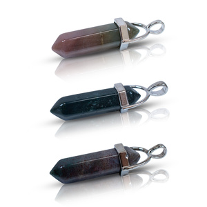 Indiai acháttal medál tasakban + lánc