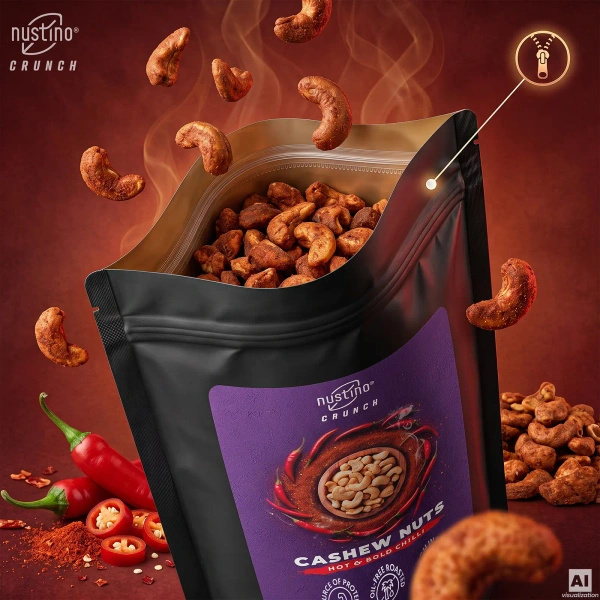 Nustino Crunch – Pörkölt kesudió – Hot & Bold Chilli 200 g