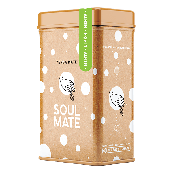 Yerbera – Fém doboz + Soul Mate Orgánica Menta Limon 0,5 kg