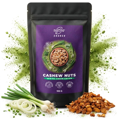 Nustino Crunch – Pörkölt kesudió – Spring Green Onion 100 g