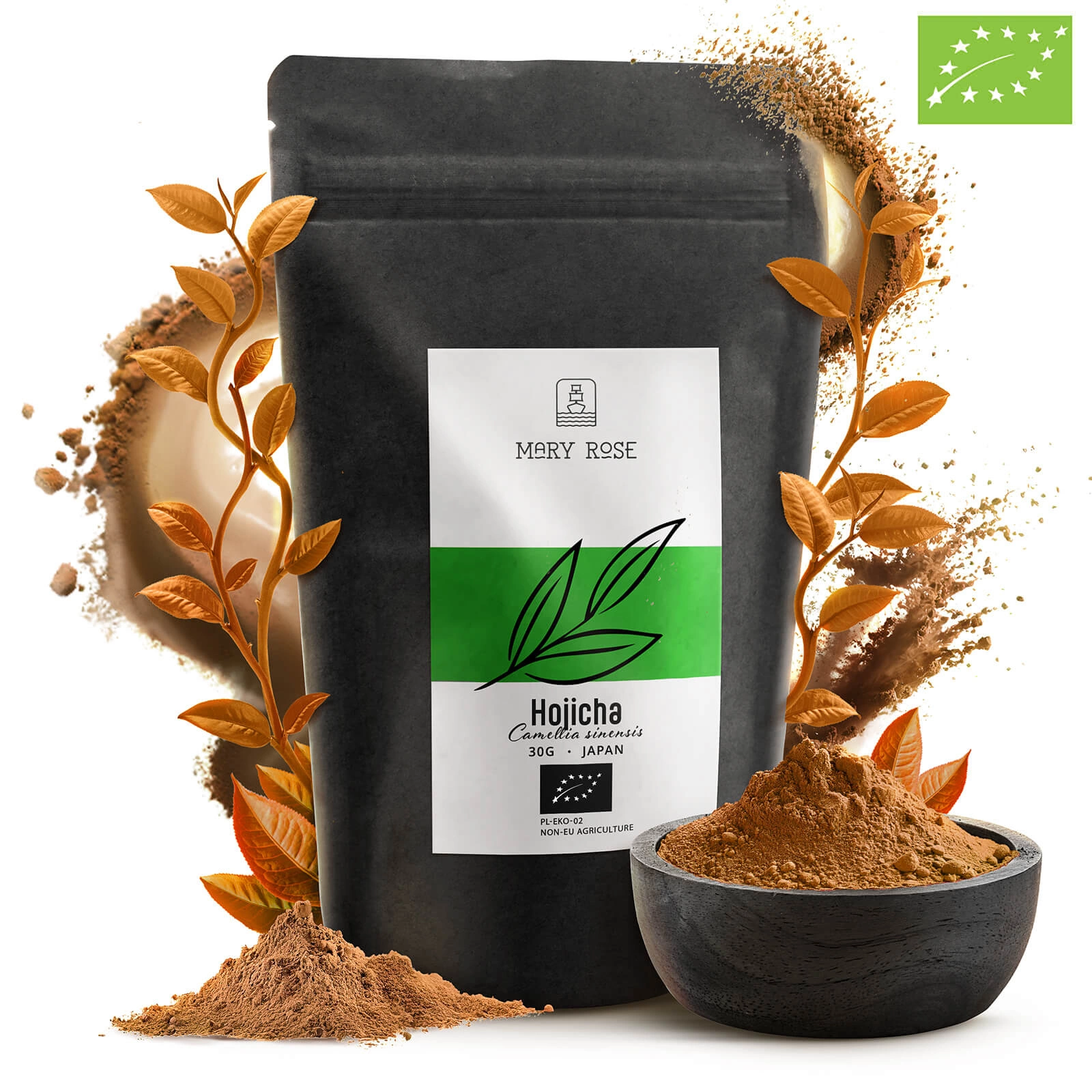 Mary Rose Hojicha Powder BIO Packaging