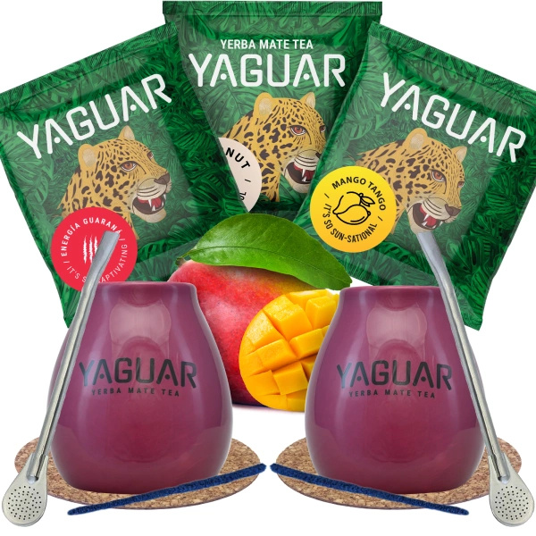 Yerba Mate Calabash Yaguar PREMIUM készlet két személyre
