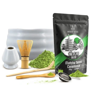 Ceremoniái matcha teafőző készlet: japán BIO matcha 30g + kiegészítők