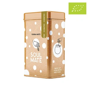 Yerbera – Fém doboz + Soul Mate Orgánica Siempre 0,5 kg