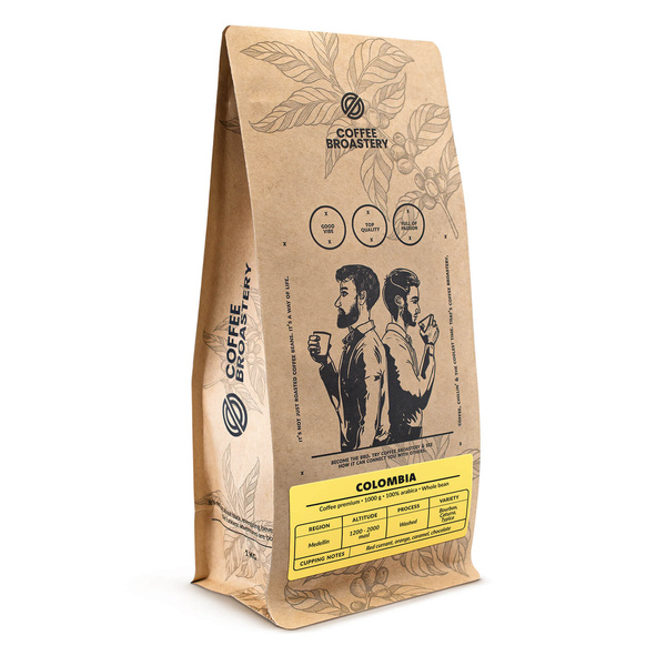 Bro Coffee Roastery - Egész kávébabos Colombia Medellin Premium 1kg