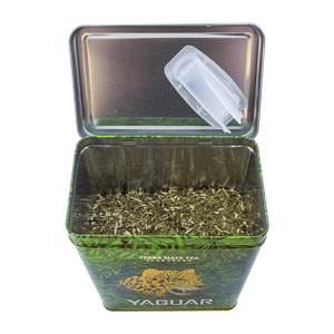 Yerbera – Fém doboz + Yaguar Frutas del Huerto 0,5 kg