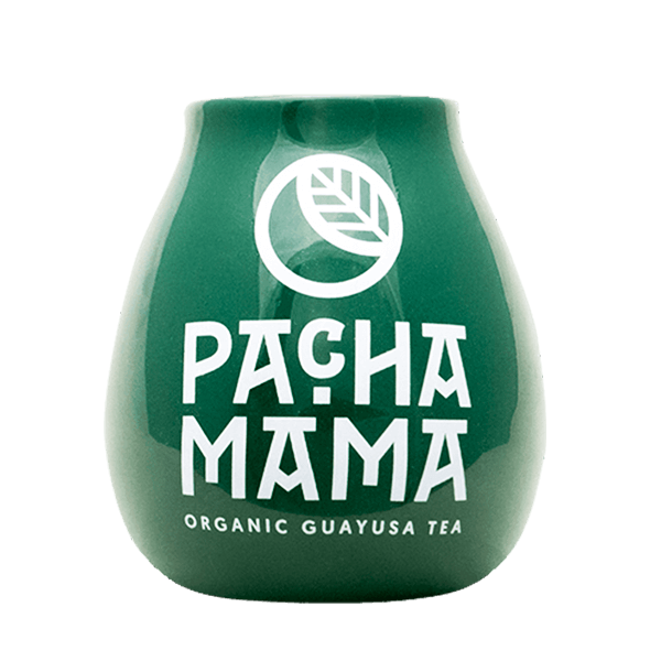 Kerámia matétök Pachamama logóval (zöld) 350 ml