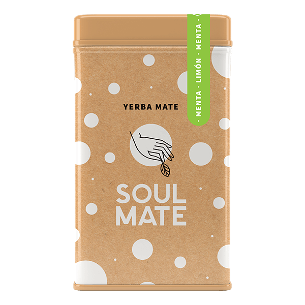Yerbera – Fém doboz + Soul Mate Orgánica Menta Limon 0,5 kg