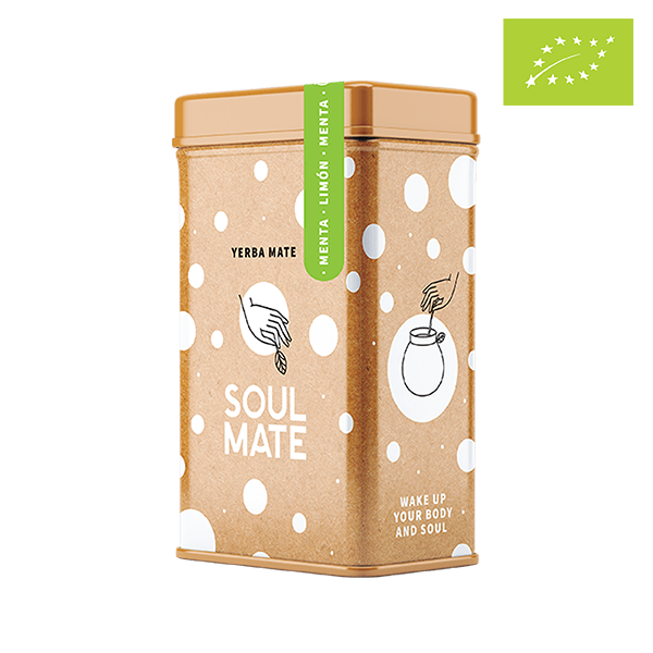 Yerbera – Fém doboz + Soul Mate Orgánica Menta Limon 0,5 kg