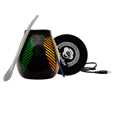 Yerba Mate Tartozékkészlet: USB csészemelegítő + Mate Tök + Bombilla