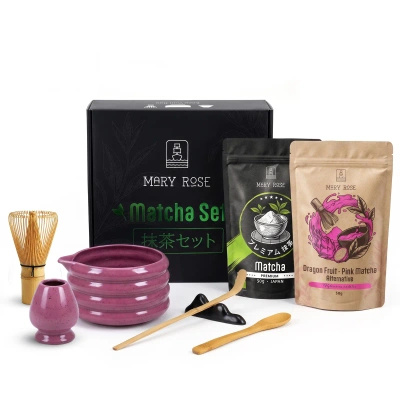 Ajándékkészlet színes Matcha Latte-hoz: Matcha + Pink Matcha + kiegészítők