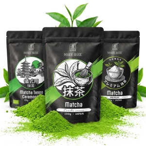 3 japán bio matcha tea szett: ceremoniális + prémium + konyhai