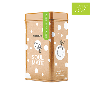 Yerbera – Fém doboz + Soul Mate Orgánica Menta Limon 0,5 kg