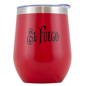 TermoLid – hőszigetelt yerba mate bögre fedéllel – El Fuego (piros) – 350 ml