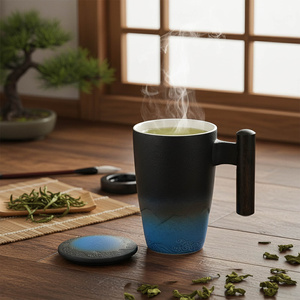 Kerámia bögre fedővel és szűrővel Mystea 300 ml