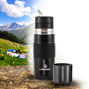 Yerbomos X ALL IN ONE - 450ml - Mate tök, termosz és bombilla egyben (fekete)
